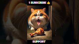 Cat Enjoy meat party short shorts viralvideo trending aicat tufanpal [upl. by Tinor]