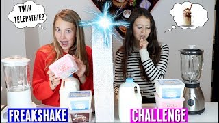 TWIN TELEPATHY FREAKSHAKE CHALLENGE  DIY FREAKSHAKE [upl. by Alinna]