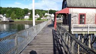 The wooden footbridge at Boothbay Harbor Maine [upl. by Ahseiyt]