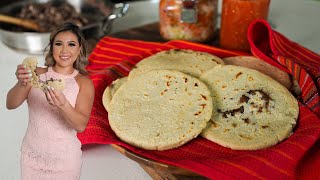 BEAN amp CHEESE PUPUSAS CURTIDO and SALSA a very easy and simple DELICIOUS Recipe [upl. by Deeraf]