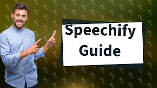 How do I get Speechify to work [upl. by Darahs512]