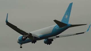 The arrival of a rare visitor at Birmingham Airport Maersk Boeing 767300F OYSYD 4K [upl. by Nylaroc]