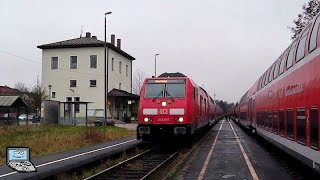 Schwindegg Bhf mit IC quotRottaler Landquot als RB und Südostbayernbahn BR 218 245 628  km 540 [upl. by Krysta]