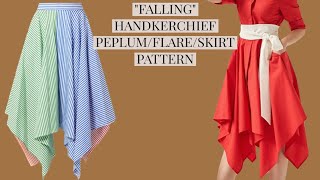 How to cut falling handkerchief flarepeplumskirt [upl. by Woo]