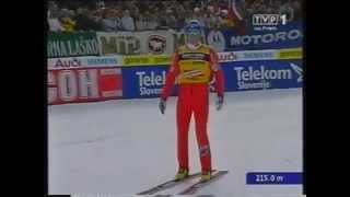 Janne Ahonen  2150m  Planica 2005 Upadek  Wyniki pierwszej serii [upl. by Svirad]