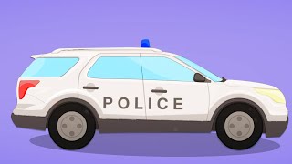 Police Utility Car Formation Video for Kids amp Cartoon for Toddlers [upl. by Etsirk]