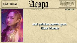 BLACK MAMBA  AESPA LYRICS [upl. by Brechtel679]