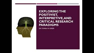 Exploring the Positivist Interpretive and Critical Research Paradigms [upl. by Cissej]