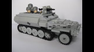 How to build a Lego WW2 Sdkfz 2511 German Halftrack Bricks Tutorial [upl. by Forward703]