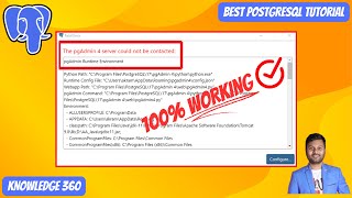 SolutionFix Fatal Error  The pgAdmin 4 Server Could Not Be Contacted  100 Working  pgAdmin 4 [upl. by Enyledam807]