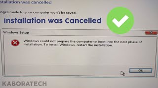 Windows installation was cancelled  Fix [upl. by Aynekal]