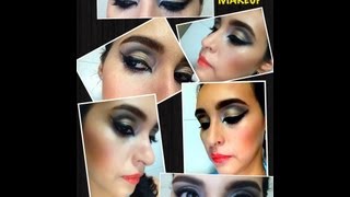 MAQUILLAJE ÁRABE NEGRO CON DORADO  MAKEUP ARABIC MAKEUP BLACK AND GOLD [upl. by Liliane]