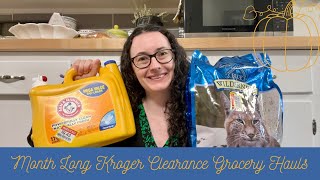 HUGE Kroger Grocery Clearance Hauls  Monthly Grocery Clearance Haul [upl. by Aynekat117]