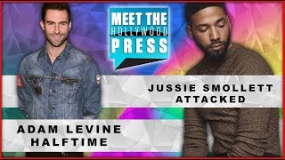 Adam LevineMaroon 5 Super Bowl Halftime Jussie Smollett Attack  Meet The Hollywood Press [upl. by Andel]