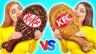 Real Food vs Chocolate Food Challenge  Funny Kitchen Hacks by Multi DO Challenge [upl. by Rehptsirhc686]