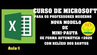 Aula1 Como Fazer a Nova Estrutura da MiniPauta de Forma automática no Excel Angola 2020 [upl. by Klug]