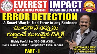 SSCCGL TIER 2  2017 17th FEB 2ND SHIFT 2018 ERROR DETECTION QUESTIONS SREENIVASULU REDDY SIR [upl. by Moureaux]