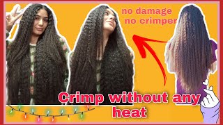 How I Crimp my hair  without heat  without any damage [upl. by Auhsuoj]