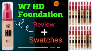 W7 HD Foundation Review  Foundation Swatches [upl. by Nos]