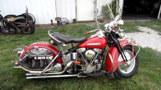 1948 HARLEY PANHEAD ORIGINAL PAINT ONE OWNER MOTORCYCLEFIRES UP [upl. by Ivens]