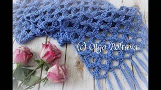 Hermosa Bufanda Tejida a Crochet Paso a PasoHow to Crochet Scarf for WomanChalina a Ganchillo [upl. by Hutt]