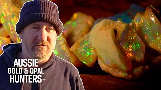 The Blacklighters Discover Stunning White Opal Stones Worth 44000  Outback Opal Hunters [upl. by Parsons]