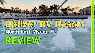 RV LIVING  FORT MYERS FL UPRIVER RV RESORT REVIEWBUCKINGHAM FARMSBOATHOUSE TIKI BAR amp GRILL EP101 [upl. by Enovahs]