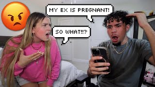 GETTING MAD THAT MY EX IS PREGNANT PRANK ON GIRLFRIEND [upl. by Virgilia978]