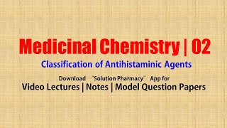 Medicinal Chemistry II  02 Classification of Antihistaminic Drugs  BPharmacy 5th Semester [upl. by Anirdna866]