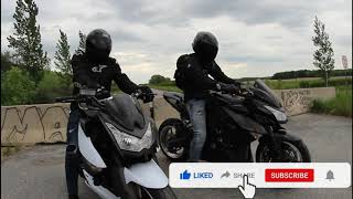 KAWASAKI Z1000 Highway WHEELIES vs TESLA [upl. by Nnaeerb]