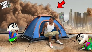 Shinchan Pinchan amp Franklin Live In Tent To Survive Sandstorm In GTA 5 [upl. by Ayatnohs]