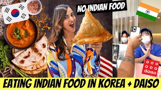 Eating only Indian FOOD Challenge in KOREA🇮🇳💜  DAISO Tour amp Shopping 🇰🇷 [upl. by Euqirdor]