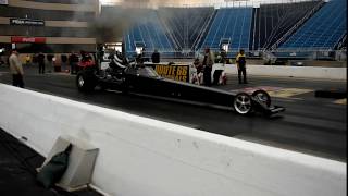 TRIPLE TURBO DIESEL DRAGSTER INTERNATIONAL DT466 540CI 3000HP  RT66 JOLIET [upl. by Ayarahs]