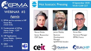 EPMA Hot Isostatic Pressing Webinar 2020 [upl. by Yadseut]