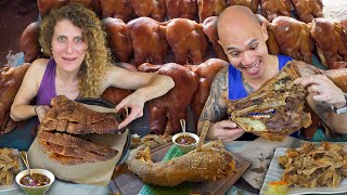 INSANE Street Food in Quezon City Philippines  CRISPY PATA amp ULO PIG HEAD  FILIPINO FOOD IN MANILA [upl. by Nyrak]