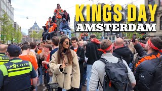 Kings Day 2024 Amsterdam Walking Tour 4K Koningsdag [upl. by Erastus]