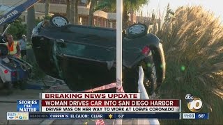 Woman drives car into San Diego harbor [upl. by Sadoc]