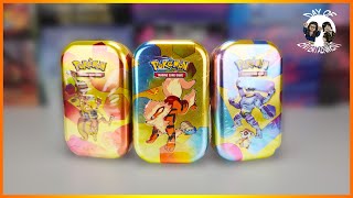 Pokemon TCG Scarlet And Violet 151 Mini Tins Kadabra Arcanine And Machamp Opening [upl. by Abshier717]