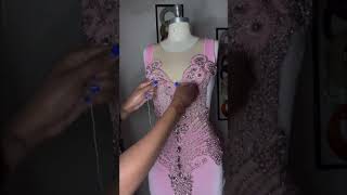 Watch me sew a bodice applique for a prom dress Full tutorial is on my channel [upl. by Pellet]