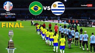 Brazil vs Uruguay  Copa America 2024 FInal USA  Full Match amp Penalties  Vinicius vs Nunez  PES [upl. by Kristof]