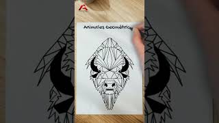 💥 DIBUJOS Geométricos  BISONTE 💡 [upl. by Akit]