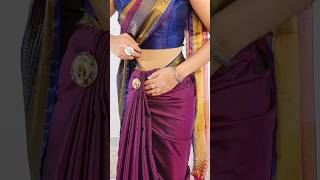 COTTON SILK SAREE VERY EASY DRAPING STEPSsareedraping sareestyling sareewearing [upl. by Niveb]