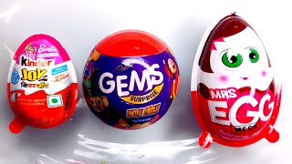 Kinder Joy vs Gems Surprise vs MRS Eggs l Surprise Inside Toys [upl. by Trebornhoj675]