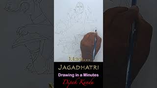 Jagadhatri Puja Drawing in a Minutes 🌼 shorts viral reels youtubeshorts drawing artist art [upl. by Oatis878]