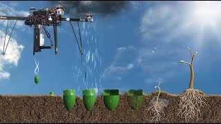 Tree planting drone  New application of AI  tree bullets  Biocarbon engineering [upl. by Ennirroc]