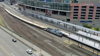 Amtrak Cascades 505 Departure King Street Station Seattle 6723 [upl. by Aan]