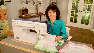 Joanne Banko sews a mitered satin binding on a baby blanket As seen on Its Sew Easy Show 18091 [upl. by Mendoza]