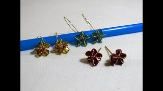 DIY Mis 3 Zarcillos Flores de Cristales Hermosos [upl. by Walther]