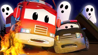 Der Streifenwagen in Autopolis  Gruselige Halloween Geschichten  Cartoons für Kinder 🚓 🚒 [upl. by Wyne]