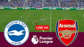 LIVE Brighton Hove Albion vs Arsenal Premier League 2324 Full Match  Video Game Simulation [upl. by Noimad]